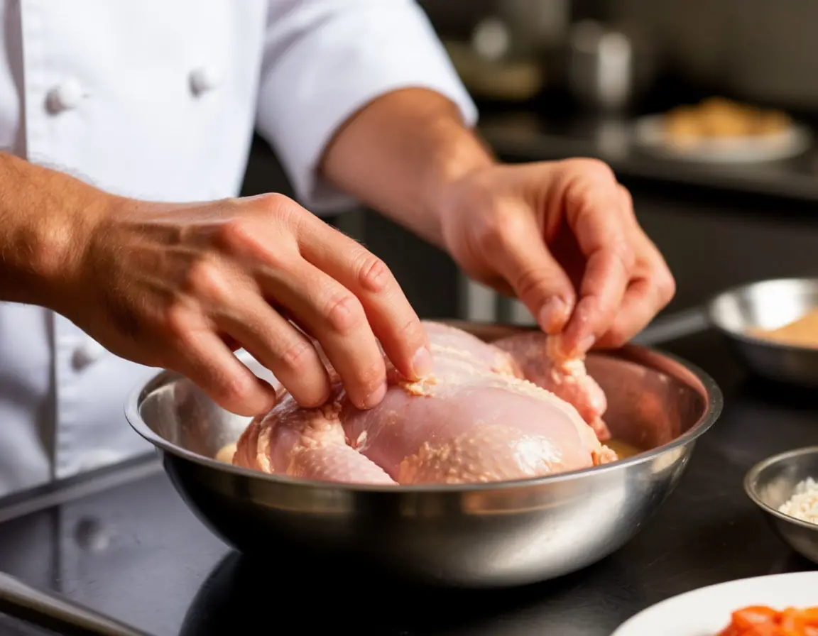 Hähnchen panieren